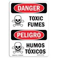 Signmission Safety Sign, OSHA Danger, 5" Height, Toxic Fumes, Bilingual Spanish, 10PK OS-DS-D-35-VS-1726-10PK